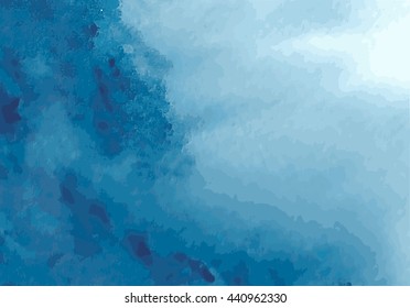 blue nature background. Watercolor paper vector