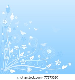 Blue nature background.Vector illustration.