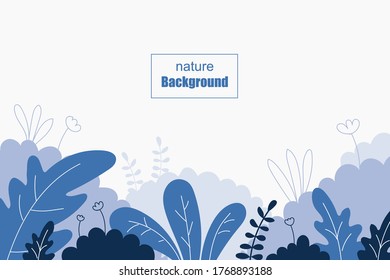 blue nature landscape background. beautiful blue design background in flat style. 