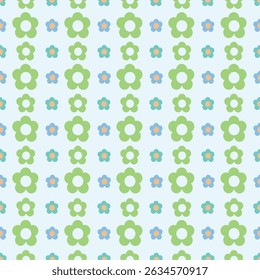 Blue nature pastel flower seamless pattern. A cool breeze color theme perfect for art and crafts, digital paper, fabric printing, textile printing, packaging, scrapbooking, gift wrap, background and m