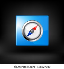 Blue navigation icon. Vector