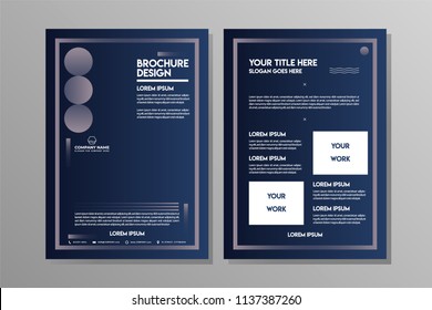 Blue Navy abstract geometric brochure template for Business Flyer or Sport Leaflet