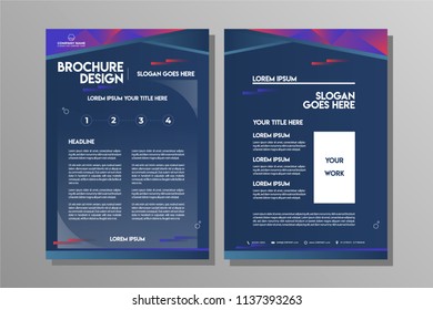 Blue Navy abstract geometric  brochure template for Business Flyer or Sport Leaflet