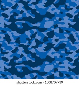 blue and navy camouflage print