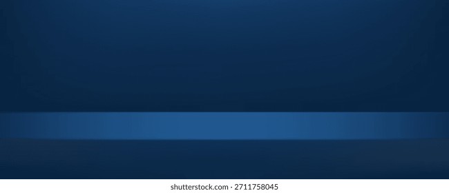 Blue navy color studio background. Space for selling products on the website. Vector illustration.


