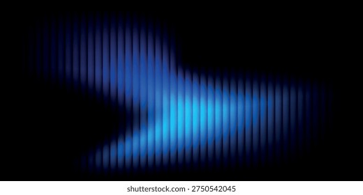 Blue And Navy Gradient Ripple Glass Texture On A Dark Background. A Modern Digital Abstract Design Featuring Smooth Vertical Lines And A Sense Of Dynamic Liquid Motion