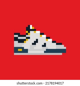 Blue Navy Gray Grey Yellow White Retro Vintage Eric Air Bag Koston 1 One Old School Puffy Tank Skate Shoes Skateboarding 8bit Pixel Art
