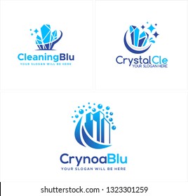 Blue Navy Line Art Bubble Soap Chart Building Swash Water Droplets Combination Mark Logo Design Concept Suitable For Residential Cleaning Commercial Construction Business