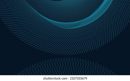 Blue and navy Psychedelic Linear Wavy Backgrounds Vector 