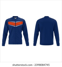 blue navy royal orange Black long sleeved jersey midlayer mock up, front and back view, isolated. plain shirt mockup. Long sleeve shirt jersey design template. Blank tees for print