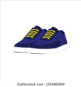Blue Navy Sneaker. Vector Illustration