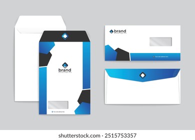 Blue and navy-blue color envelope design