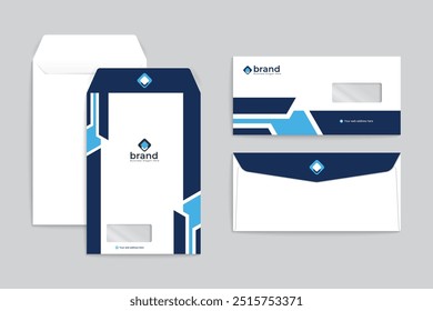 Blue and navy-blue color envelope design