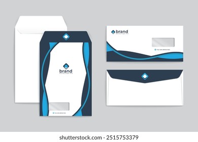 Blue and navy-blue color envelope design