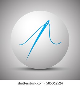 Blue Needle icon on white sphere