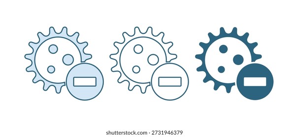 Blue Negative virus icon isolated on white background. Corona virus 2019-nCoV. Bacteria and germs, cell cancer, microbe, fungi.  Vector