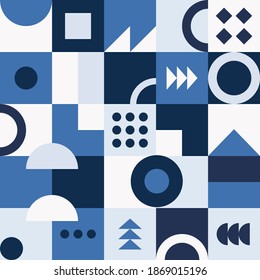 Blue Neo Geometric mit einfacher Form und Winterthema. Abstraktes Vektordesign in modernem Stil Business-Präsentation, Branding-Paket, Stoffdruck, Tapete, Banner, Buchabdeckung, Bett-Sheet