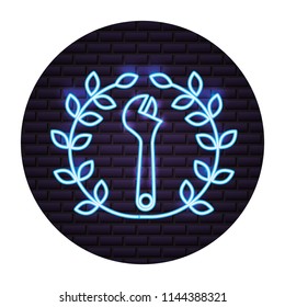 blue neon adjustable key tool emblem
