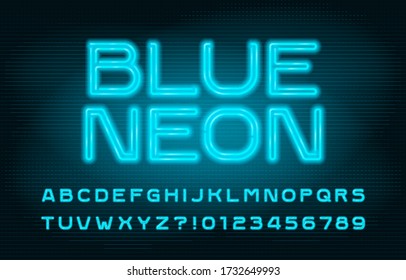 Technology Neon Font Numbers Alphabet Techno Stock Vector (Royalty Free ...