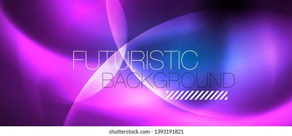 Blue neon bubbles and circles abstract background, futuristic magic techno design, vector