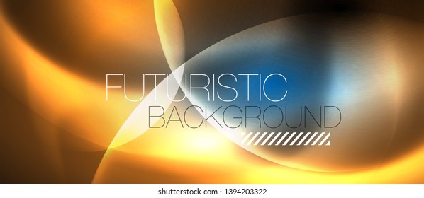 Blue neon bubbles and circles abstract background, futuristic magic techno design, vector