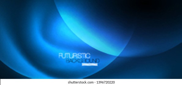Blauneonblasen und Kreise abstrakter Hintergrund, futuristisches Zaubertechno-Design, Vektorgrafik