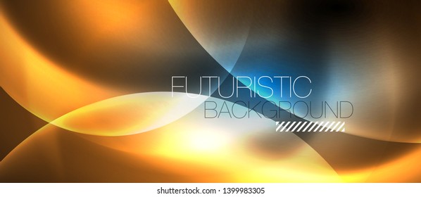 Blue neon bubbles and circles abstract background, futuristic magic techno design, vector