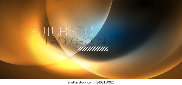Blue neon bubbles and circles abstract background, futuristic magic techno design, vector