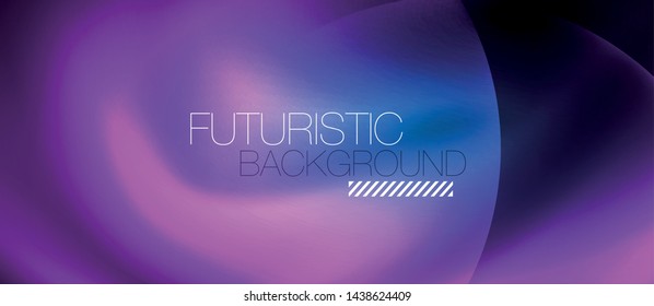 Blue neon bubbles and circles abstract background, futuristic magic techno design, vector