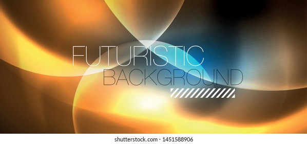 Blue neon bubbles and circles abstract background, futuristic magic techno design, vector