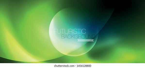 Burbujas de neón azul y círculos de fondo abstracto, diseño tecnológico mágico futurista, vector