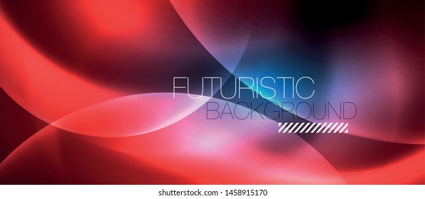 Burbujas de neón azul y círculos de fondo abstracto, diseño tecnológico mágico futurista, vector
