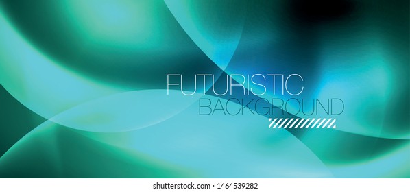 Burbujas de neón azul y círculos de fondo abstracto, diseño tecnológico mágico futurista, vector