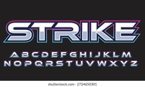 Efeito de texto azul neon Chrome Strike