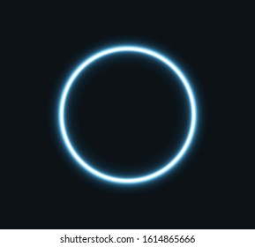 
Blue neon circle. Glowing element for advertising and banner. Illustrator.