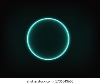 

Blauer Neonkreis leuchtet Licht für Werbung. Abstraktion für das Banner. Illustrator