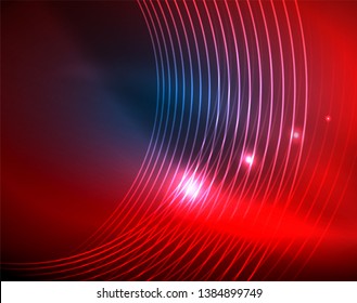 Círculos de neón azul, líneas circulares abstractas. Fondo de patrón abstracto del vector de círculo brillante
