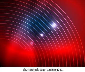 Círculos de neón azul, líneas circulares abstractas. Fondo de patrón abstracto del vector de círculo brillante