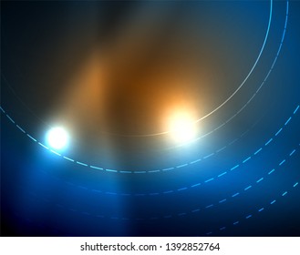 Círculos de neón azul, líneas circulares abstractas. Fondo de patrón abstracto del vector de círculo brillante