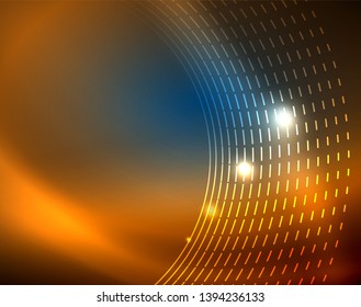 Círculos de neón azul, líneas circulares abstractas. Fondo de patrón abstracto del vector de círculo brillante