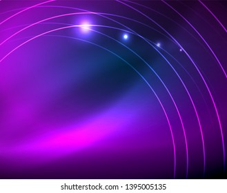 Círculos de neón azul, líneas circulares abstractas. Fondo de patrón abstracto del vector de círculo brillante