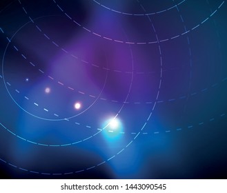Círculos de neón azul, líneas circulares abstractas. Fondo de patrón abstracto del vector de círculo brillante