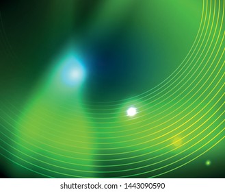Blue neon circles, abstract circular lines. Glowing circle vector abstract pattern background