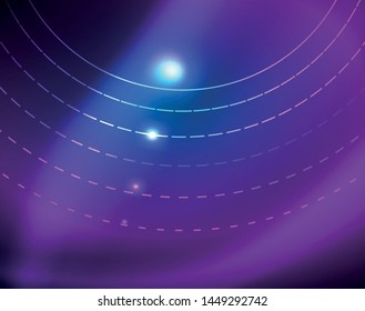 Blue neon circles, abstract circular lines. Glowing circle vector abstract pattern background