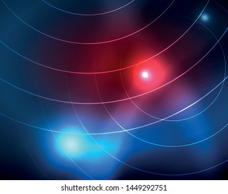 Círculos de neón azul, líneas circulares abstractas. Fondo de patrón abstracto del vector de círculo brillante