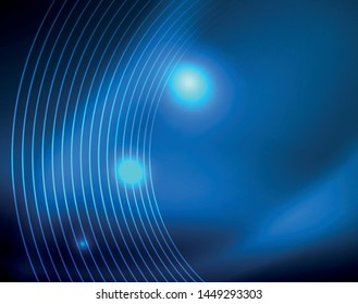 Círculos de neón azul, líneas circulares abstractas. Fondo de patrón abstracto del vector de círculo brillante