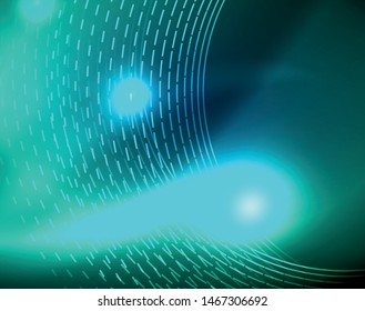 Blue neon circles, abstract circular lines. Glowing circle vector abstract pattern background