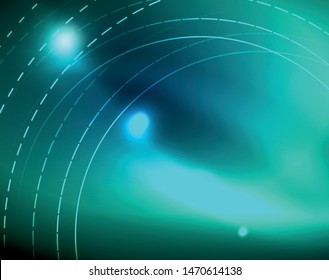 Círculos de neón azul, líneas circulares abstractas. Fondo de patrón abstracto del vector de círculo brillante