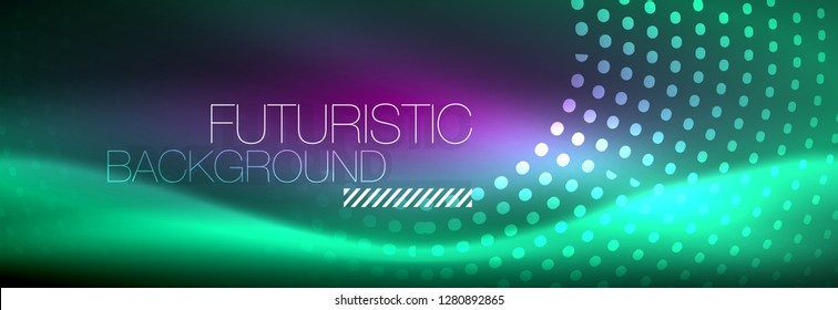 Antecedentes abstractos de los círculos de neón azul, energía tecnológica, ilustración vectorial