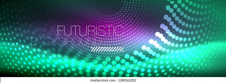 Antecedentes abstractos de los círculos de neón azul, energía tecnológica, ilustración vectorial